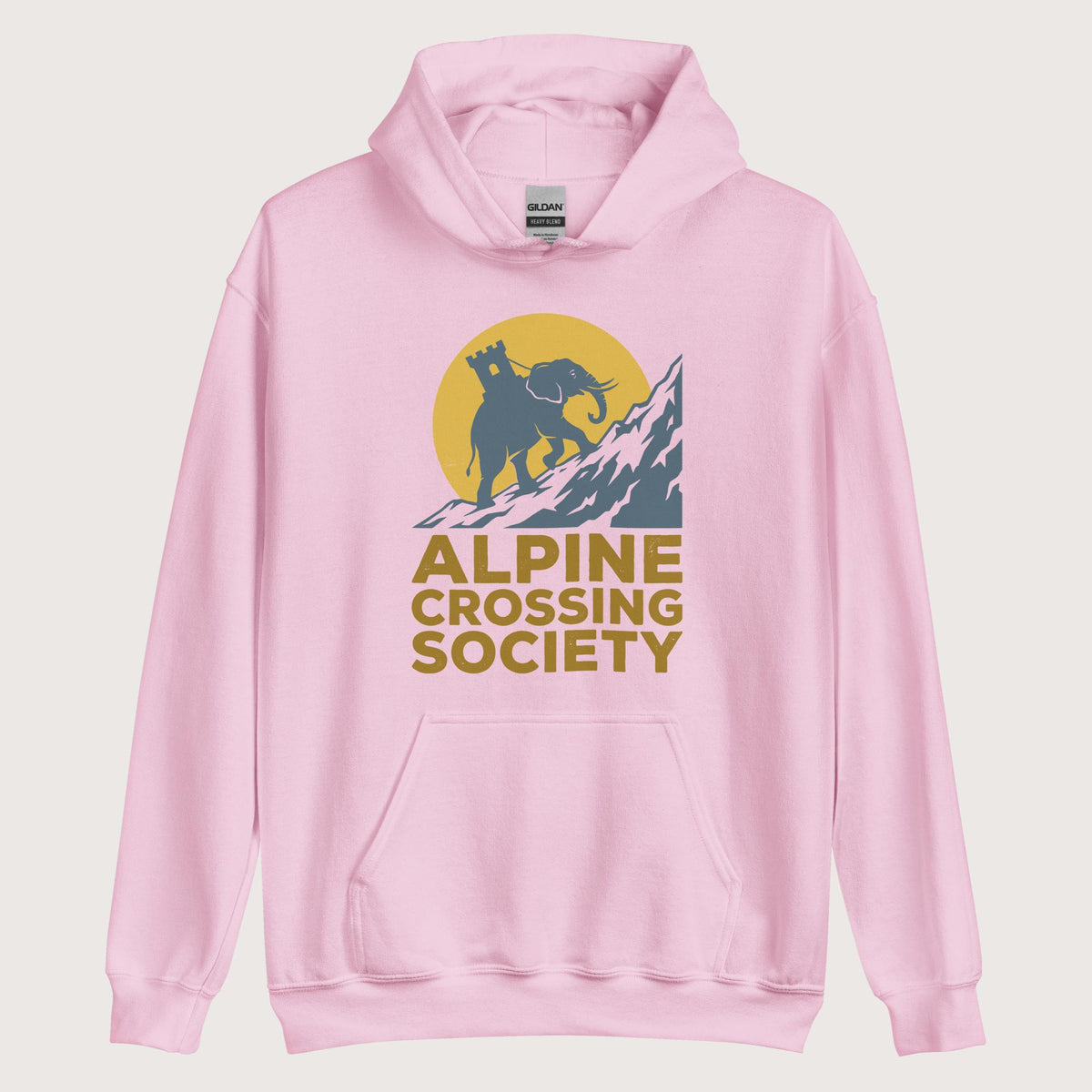Light Pink Alpine Crossing Society Hoodie - history buff gift by HistoHead