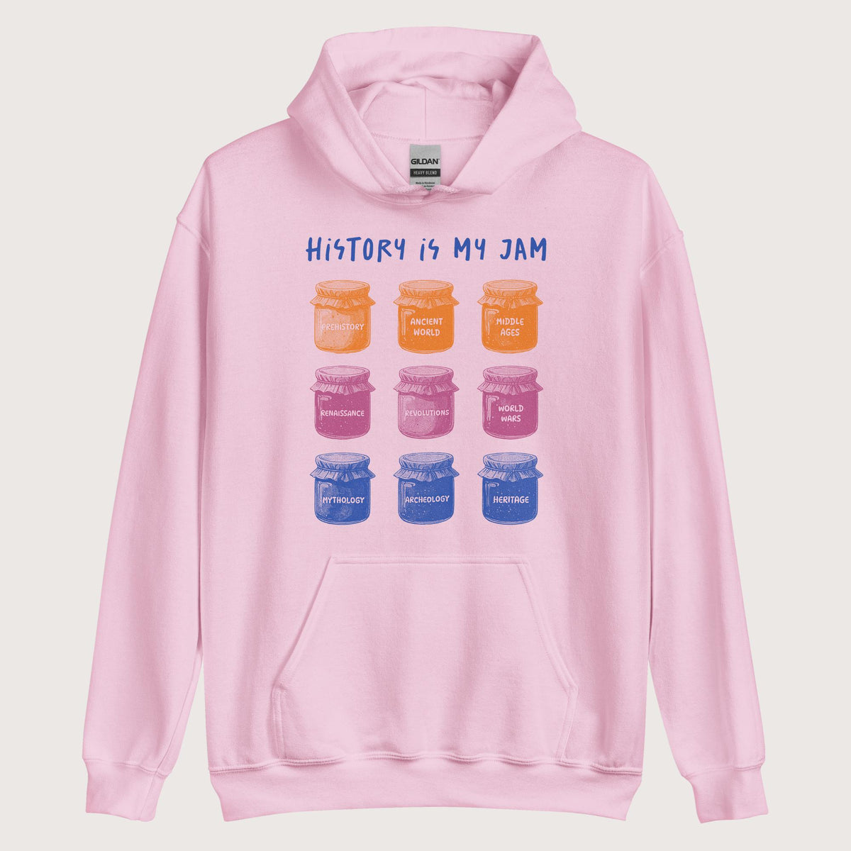 Light Pink History Is My Jam Hoodie - history buff gift by HistoHead