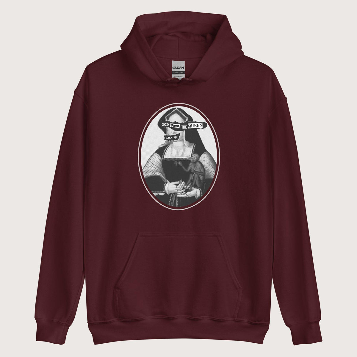 Maroon God Save the Queen Katherine of Aragon Hoodie - history buff gift by HistoHead