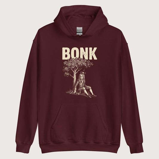 Maroon Newton Bonk Hoodie - history buff gift by HistoHead
