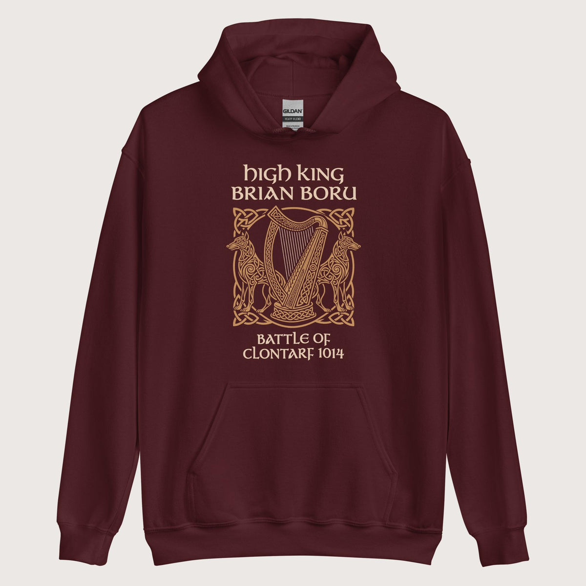 Maroon Brian Boru Hoodie - history buff gift by HistoHead