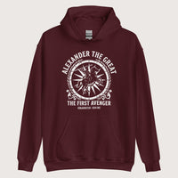 Maroon Alexander the Great First Avenger Hoodie - history buff gift by HistoHead