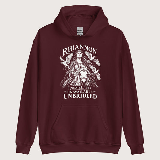 Maroon Rhiannon Uncatchable Unavailable Unbridled Hoodie - history buff gift by HistoHead