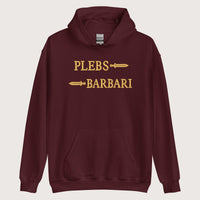 Maroon Mosaic Plebs or Barbari Hoodie - history buff gift by HistoHead