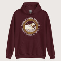 Maroon Tower Of London Menagerie Thames Fishing Club Hoodie - history buff gift by HistoHead