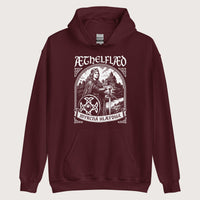 Maroon Aethelflaed Lady of the Mercians Old English Hoodie - history buff gift by HistoHead