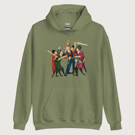 Military Green Medieval Positivity Hoodie - history buff gift by HistoHead