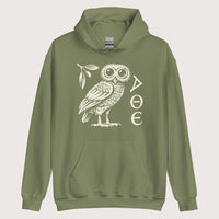 Military Green Owl of Athena Hoodie - history buff gift by HistoHead