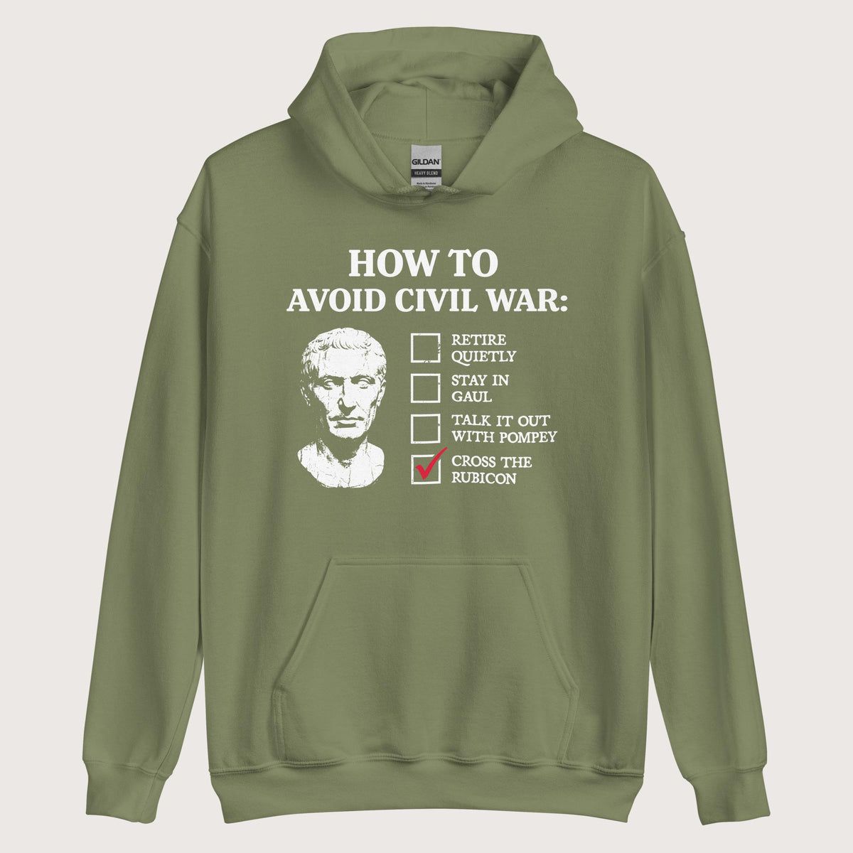 Military Green Caesar's Peace Plan Hoodie - history buff gift by HistoHead