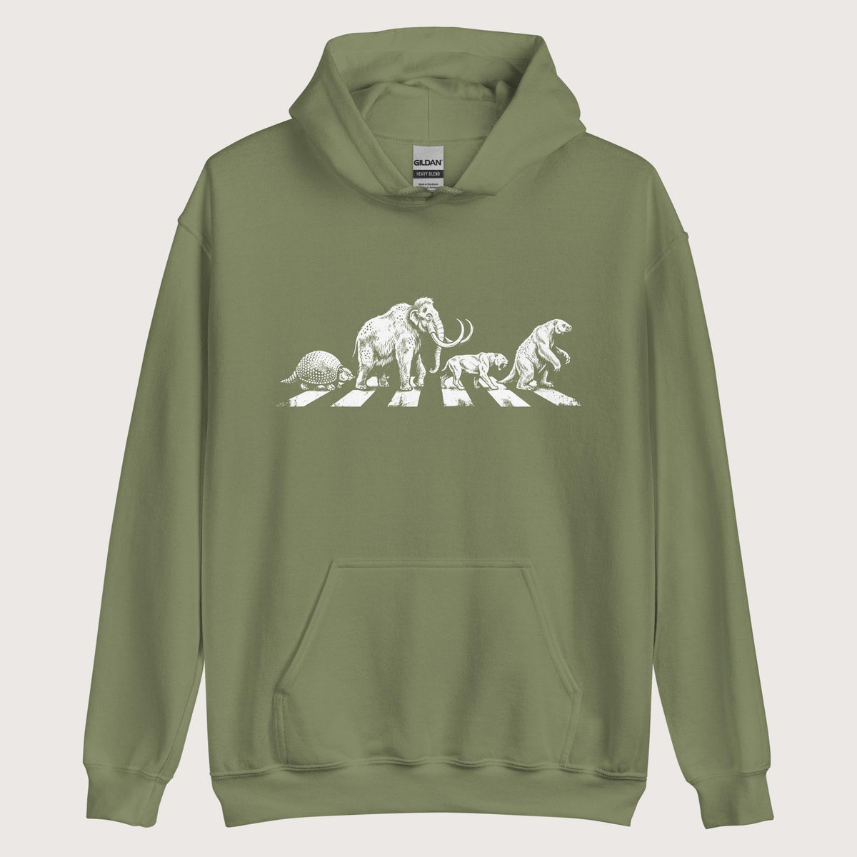 Military Green Pleistocene Road Hoodie - history buff gift by HistoHead