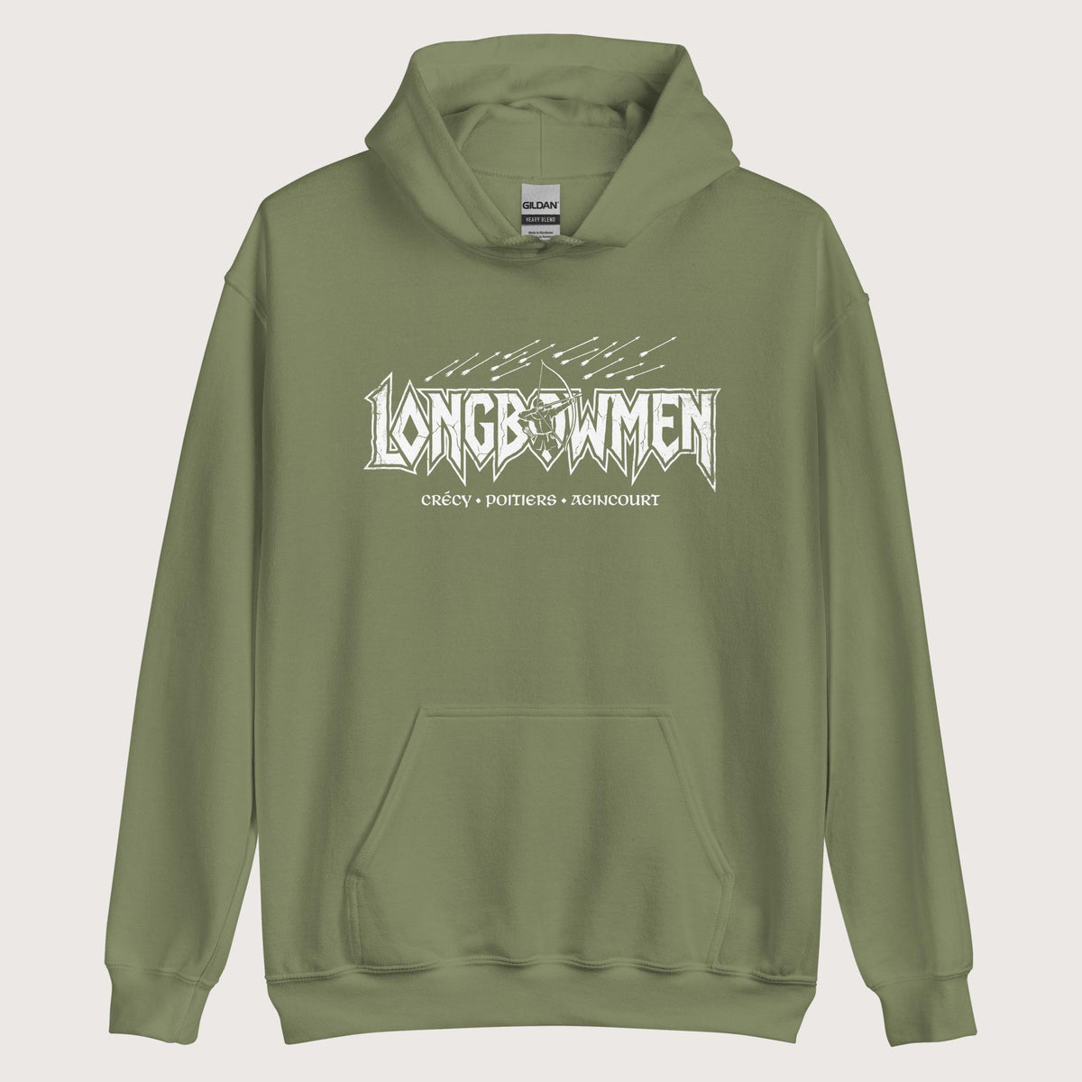 Military Green Longbowmen Hoodie - history buff gift by HistoHead