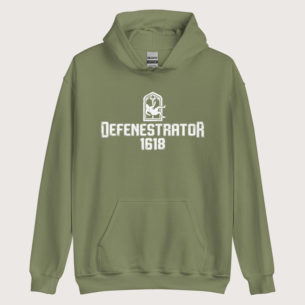 Military Green Defenestrator Hoodie - history buff gift by HistoHead