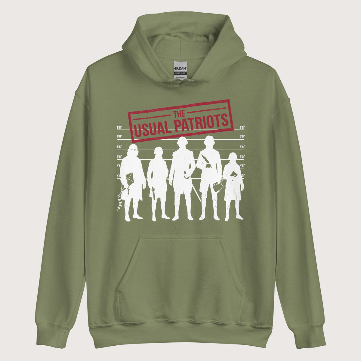 Military Green The Usual Patriots Hoodie - history buff gift by HistoHead