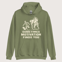 Military Green Motivation Finds You War Elephant Edition Hoodie - history buff gift by HistoHead