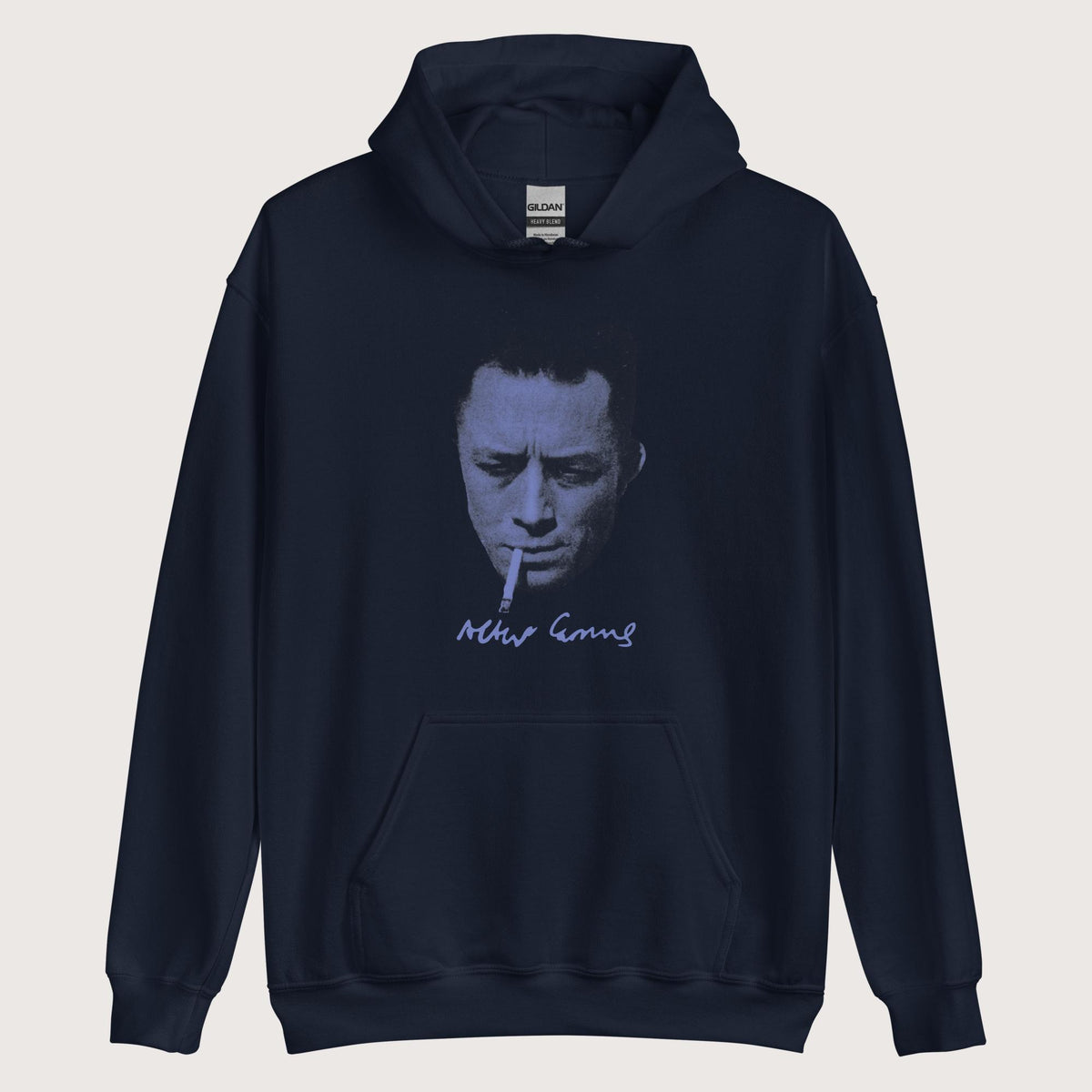 Navy Albert Camus Hoodie - history buff gift by HistoHead