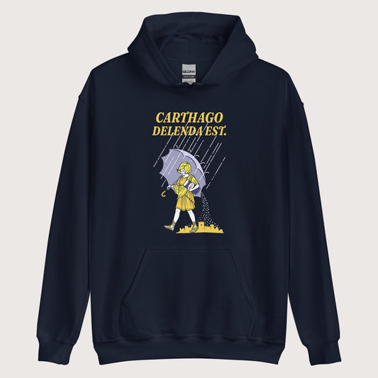 Navy Carthago Delenda Est Salt Girl Hoodie - history buff gift by HistoHead