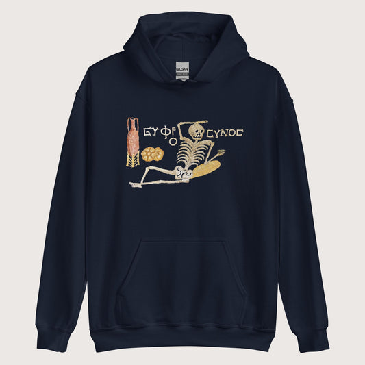 Navy Skeleton Mosaic Hoodie - history buff gift by HistoHead