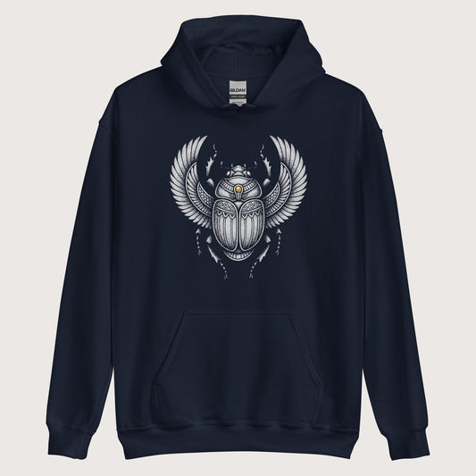 Navy Khepri God of Rebirth Hoodie - history buff gift by HistoHead