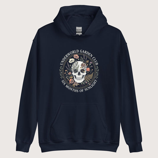 Navy Persephone Underworld Garden Club Hoodie - history buff gift by HistoHead