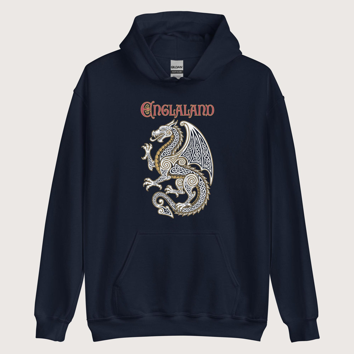 Navy Englaland Dragon Hoodie - history buff gift by HistoHead