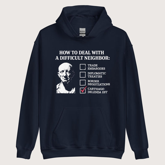 Navy Cato's Foreign Policy Hoodie - history buff gift by HistoHead