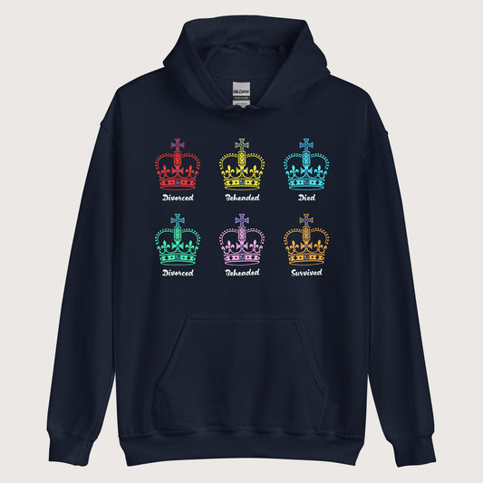 Navy Six Queens Hoodie - history buff gift by HistoHead