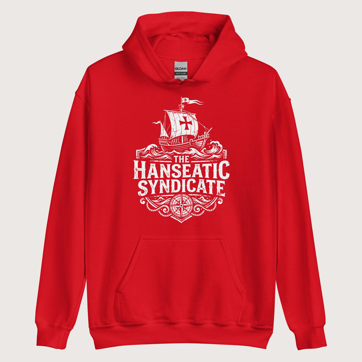 Red The Hanseatic Syndicate Hoodie - history buff gift by HistoHead
