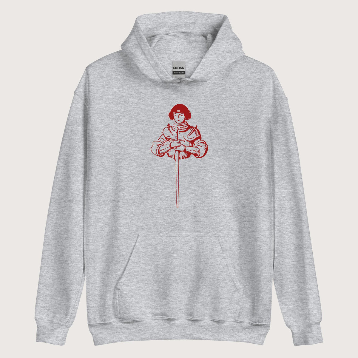 Sport Grey Joan of Arc Stamp Hoodie - history buff gift by HistoHead