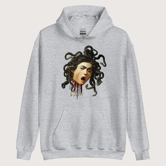 Sport Grey Medusa by Caravaggio Hoodie - history buff gift by HistoHead
