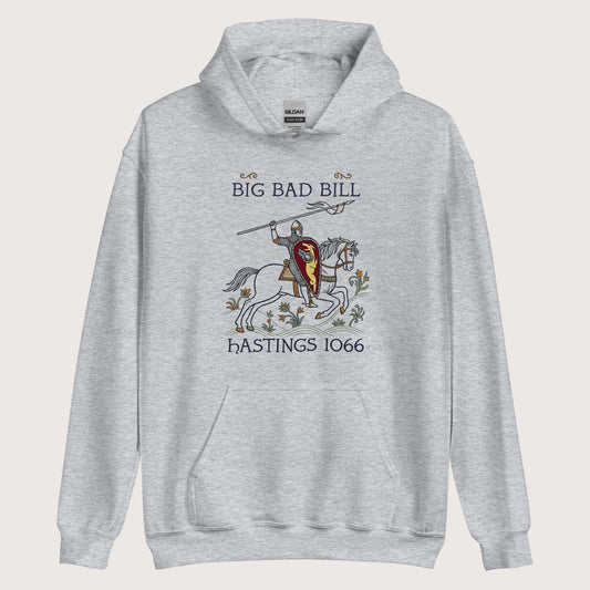 Sport Grey Big Bad Bill Hoodie - history buff gift by HistoHead