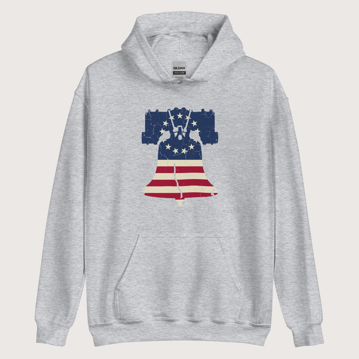 Sport Grey Liberty Bell Hoodie - history buff gift by HistoHead
