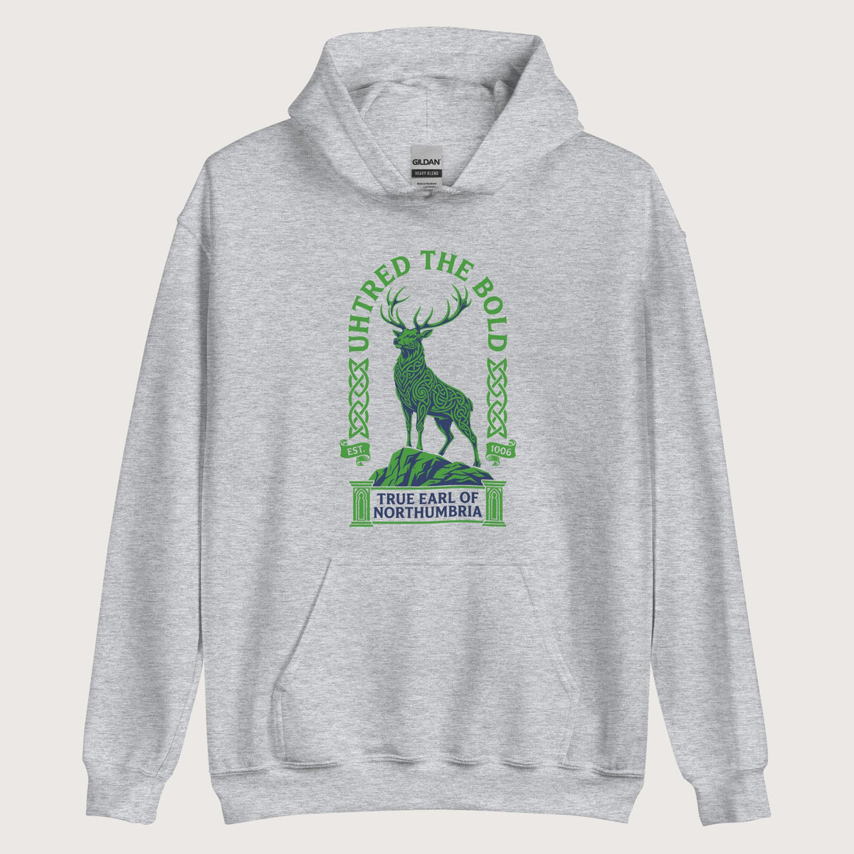 Sport Grey Uhtred the Bold Hoodie - history buff gift by HistoHead