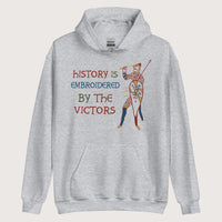 Sport Grey Harold Godwinson History Is Embroidered by the Victors Bayeux Tapestry Hoodie - history buff gift by HistoHead
