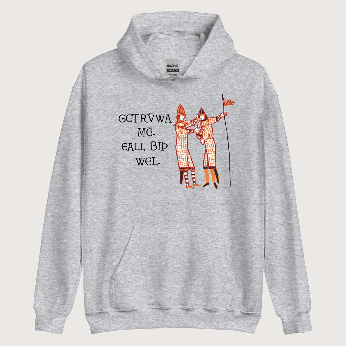 Sport Grey Bayeux Tapestry Trust Me Everything Will Be Fine Old English Hoodie - history buff gift by HistoHead