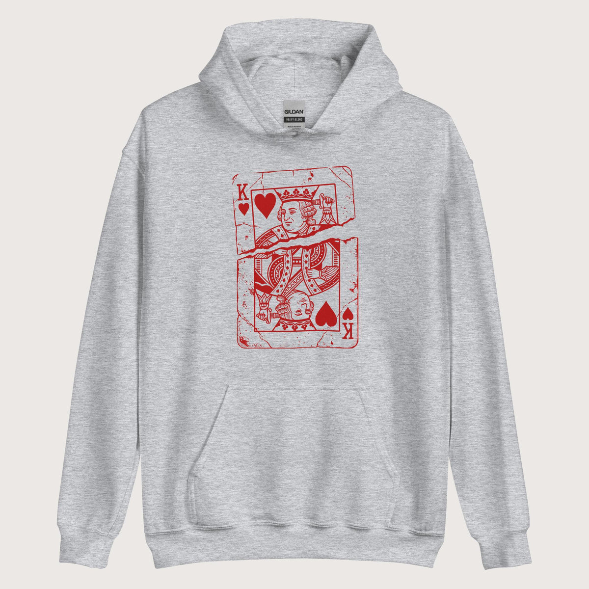 Sport Grey Louis XVI Playing Card Hoodie - history buff gift by HistoHead