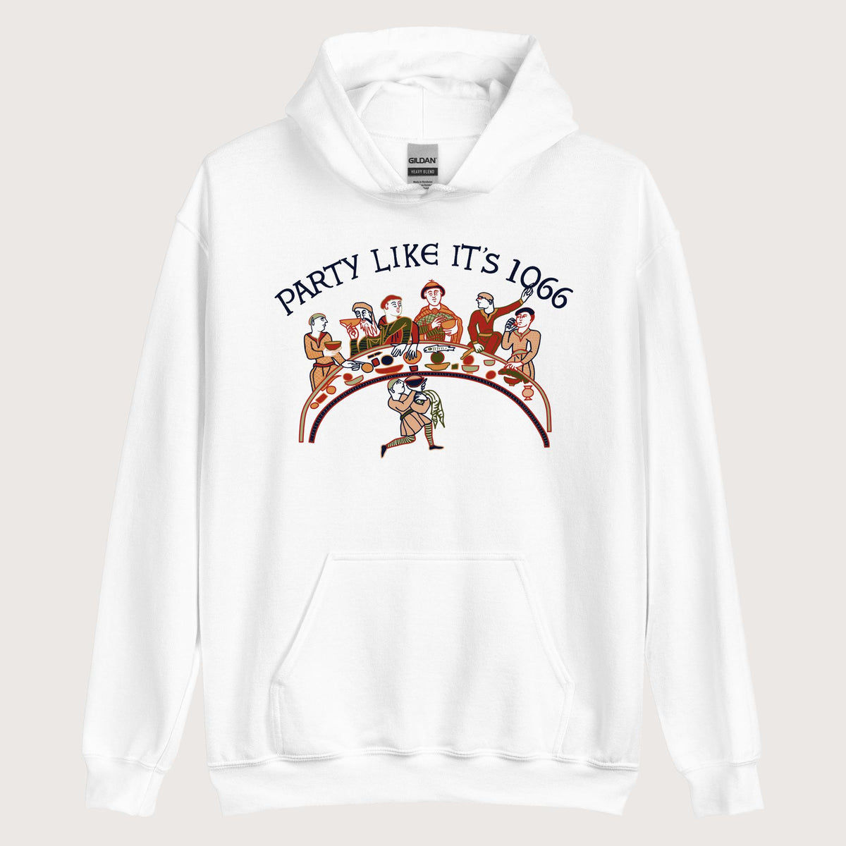 White Bayeux Tapestry Party Like It's 1066 Hoodie - history buff gift by HistoHead