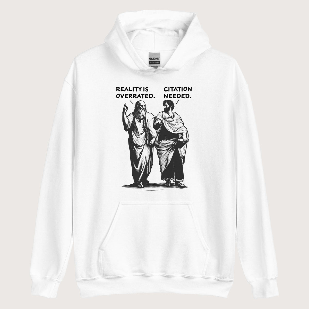 White Plato & Aristotle Debate Hoodie - history buff gift by HistoHead