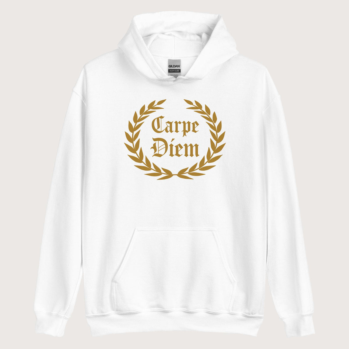 White Carpe Diem Hoodie - history buff gift by HistoHead