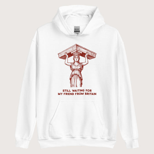 White Caryatid Waiting for Her Friend Hoodie - history buff gift by HistoHead