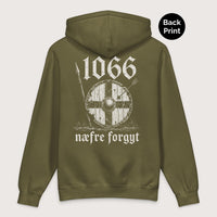 Army 1066 Never Forget in Old English - Premium Hoodie - Back Print - history buff gift by HistoHead