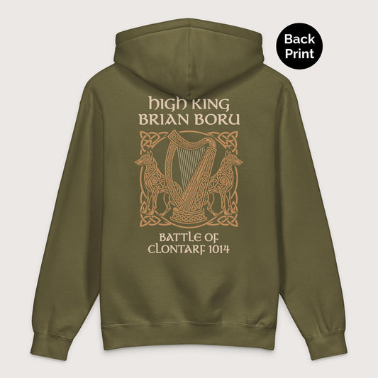 Army Brian Boru - Premium Hoodie - Back Print - history buff gift by HistoHead