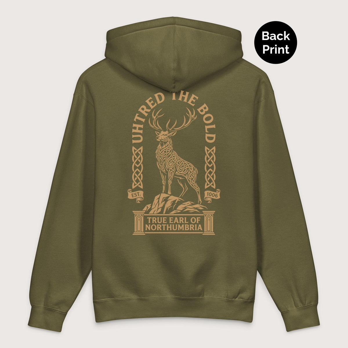 Army Uhtred the Bold - Premium Hoodie - Back Print - history buff gift by HistoHead