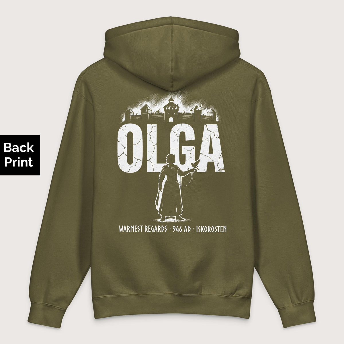 Army Olga of Kiev Warmest Regards - Premium Hoodie - Back Print - history buff gift by HistoHead