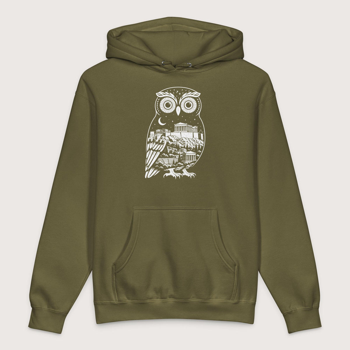 Army Athena Owl - Premium Hoodie - history buff gift by HistoHead