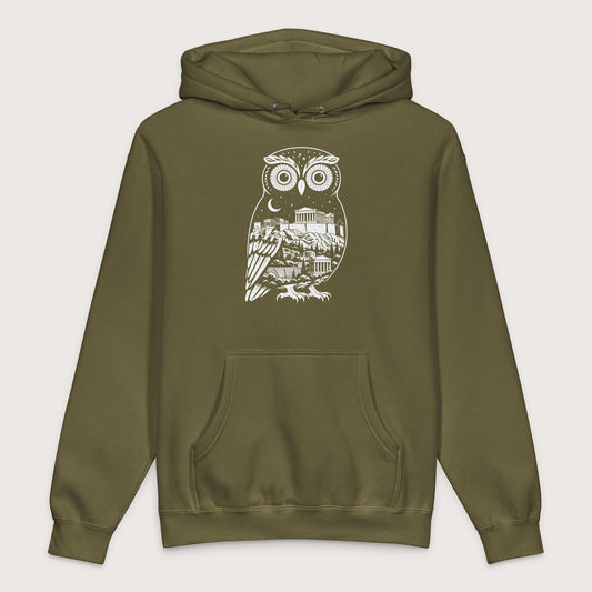 Army Athena Owl - Premium Hoodie - history buff gift by HistoHead