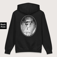 Black God Save the Queen Elizabeth I - Premium Hoodie - Back Print - history buff gift by HistoHead