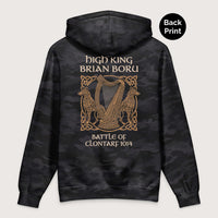 Black Camo Brian Boru - Premium Hoodie - Back Print - history buff gift by HistoHead
