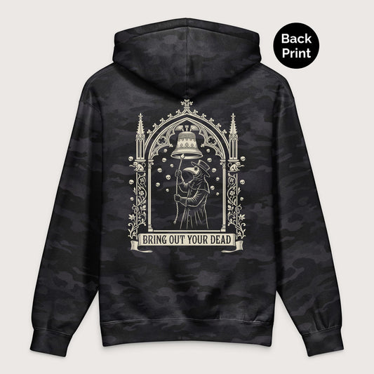 Black Camo Bring Out Your Dead - Premium Hoodie - Back Print - history buff gift by HistoHead