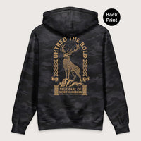 Black Camo Uhtred the Bold - Premium Hoodie - Back Print - history buff gift by HistoHead