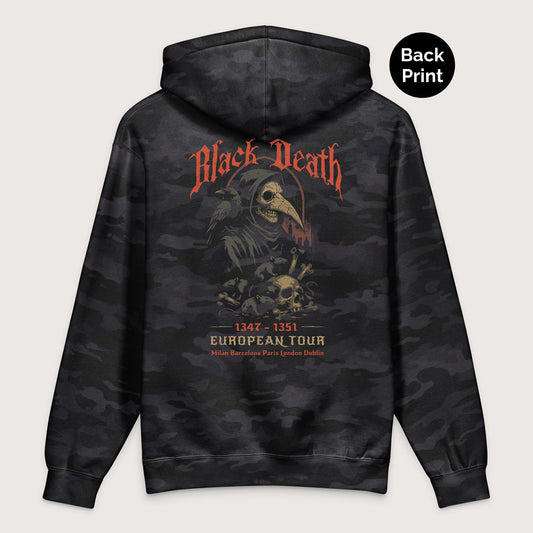 Black Camo Black Death European Tour - Premium Hoodie - Back Print - history buff gift by HistoHead